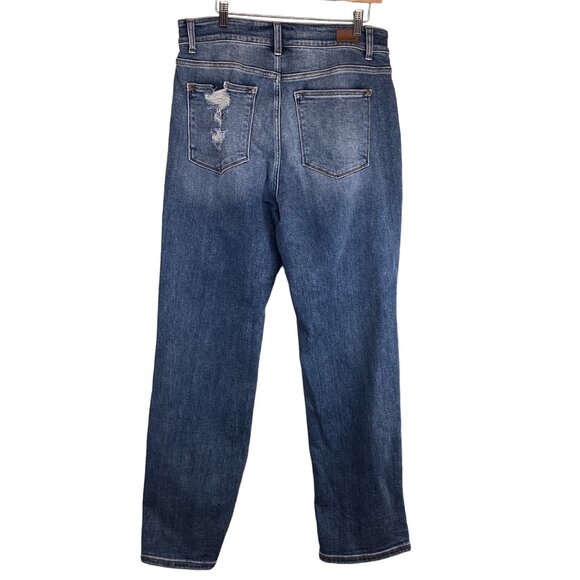 Judy Blue Womens Jeans Size 14W‎ Distressed Straight Fit Denim Cotton Blend - Picture 5 of 10